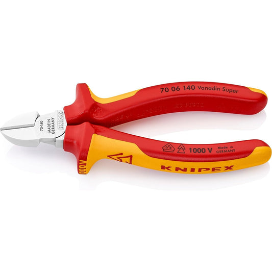 Knipex 70 06 140 SB - Knipex VDE insulated diagonal cutting pliers 140 mm. with two-component handles (in self-service packaging)