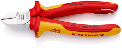 Knipex 7006160T - Alicate de corte diagonal aislados anticaída 160 mm - Ferrotecnia