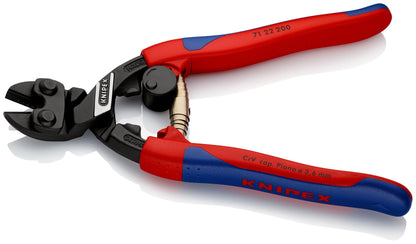 Knipex 7122200 - Cortante articulado Cobolt® con muelle (bocas a 20º) - con mangos bicomponentes 200 mm - Ferrotecnia