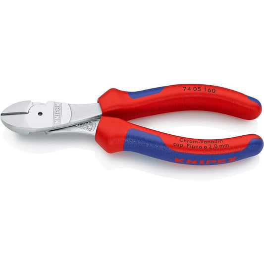 Knipex 74 05 160 - Alicate de corte diagonal de fuerza Knipex 160 mm. con mangos bicomponentes