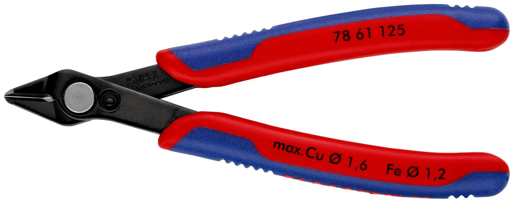 Knipex 78 61 140 - Alicate de corte para electrónica Knipex SuperKnips XL 140 mm. con mangos bicomponentes. Filos sin bisel. Apto para fibras de vidrio. - Ferrotecnia