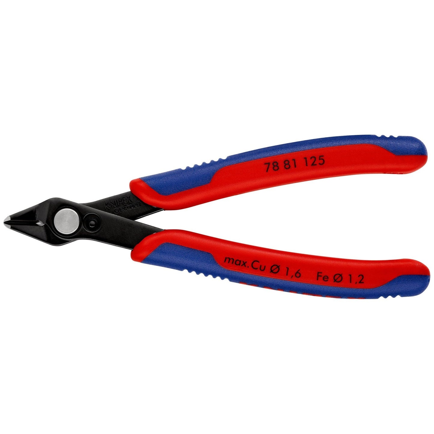 Knipex 78 81 125 - Knipex SuperKnips 125 mm electronic cutting pliers. with two-component handles. Edges with small bevel.