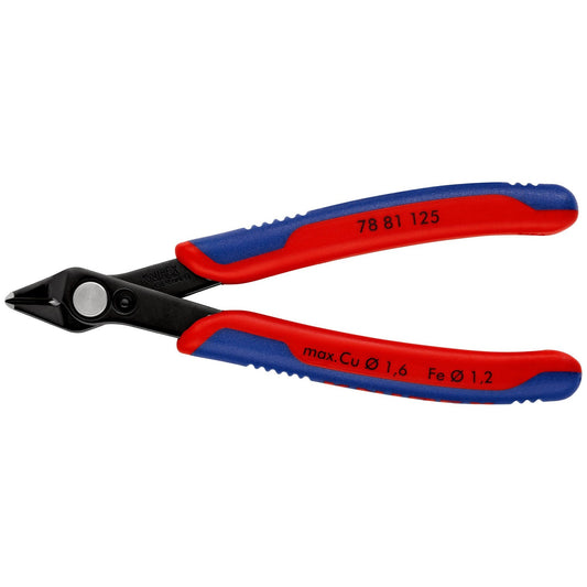 Knipex 78 81 125 - Knipex SuperKnips 125 mm electronic cutting pliers. with two-component handles. Edges with small bevel.