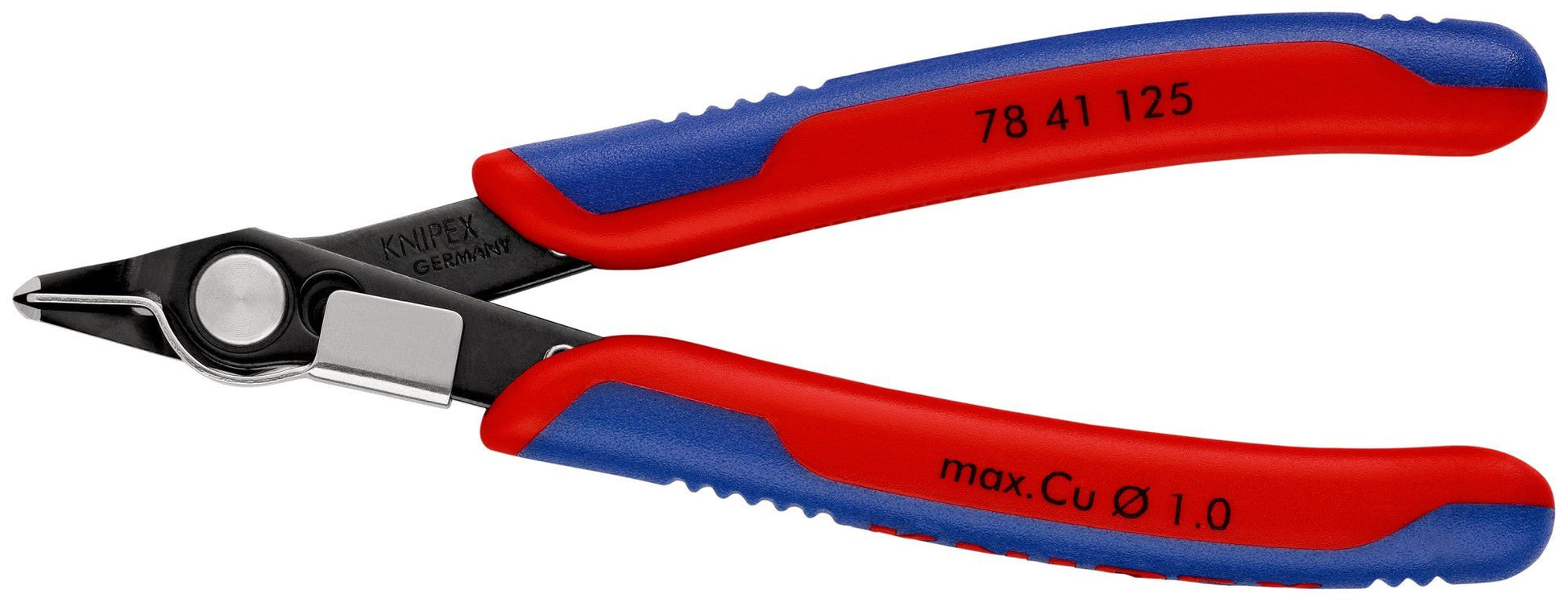 Knipex 7841125 - Alicate de corte para electrónica Super Knips (cabeza estrecha, con muesca) 125 mm - Ferrotecnia