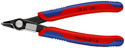 Knipex 7841125 - Alicate de corte para electrónica Super Knips (cabeza estrecha, con muesca) 125 mm - Ferrotecnia