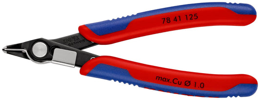Knipex 7841125 - Alicate de corte para electrónica Super Knips (cabeza estrecha, con muesca) 125 mm - Ferrotecnia