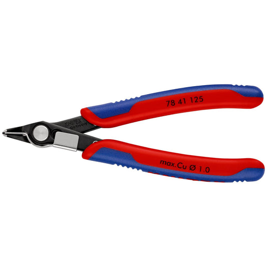 Knipex 7841125 -  Alicate de corte para electrónica Super Knips (cabeza estrecha, con muesca) 125 mm