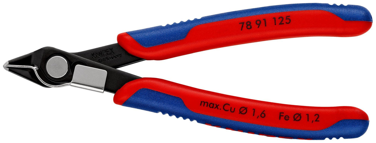 Knipex 7891125 - Alicate de corte para electrónica Super Knips - con bisel 125 mm - Ferrotecnia