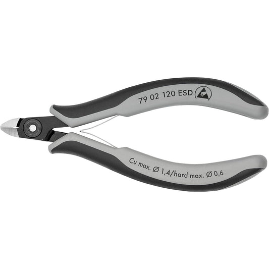 Knipex 79 02 120 ESD - Alicate de precisión de corte diagonal para electrónica ESD Knipex 120 mm. - Ferrotecnia