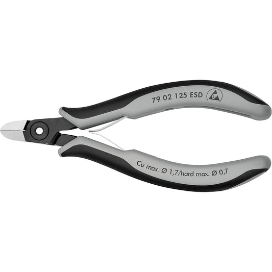 Knipex 79 02 125 ESD - Alicate de precisión de corte diagonal para electrónica ESD Knipex 125 mm.