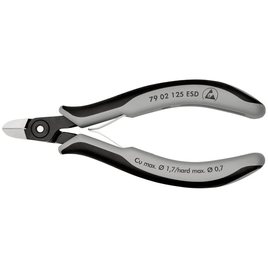 Knipex 79 02 125 ESDSB - Alicates de precisión de corte diagonal para electrónica ESD - Ferrotecnia