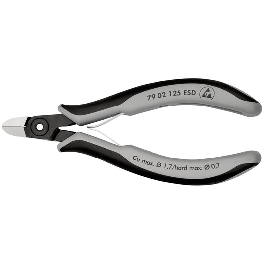 Knipex 79 02 125 ESDSB - Alicates de precisión de corte diagonal para electrónica ESD