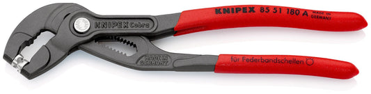 Knipex 85 51 180 A - Tenaza para abrazaderas Knipex 180 mm. con mangos PVC - Ferrotecnia