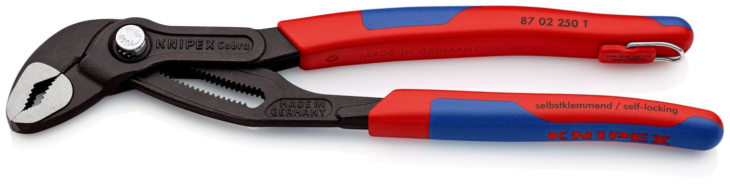 Knipex 87 02 250 T - Tenaza Knipex Cobra® 250 mm. con mangos bicomponentes y sistema anticaída - Ferrotecnia