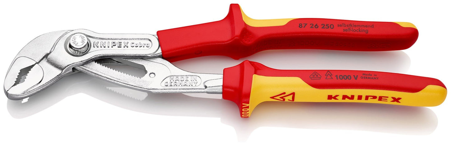 Knipex 87 26 250 - Tenaza aislada VDE Knipex Cobra® 250 mm. con mangos bicomponentes - Ferrotecnia