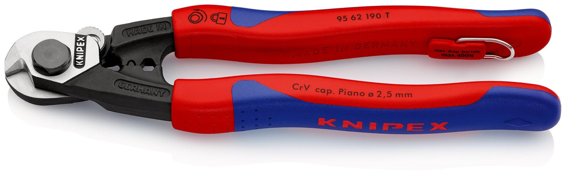 Knipex 9562190T - Alicate cortacables para cable trenzado anticaída 190 mm - Ferrotecnia