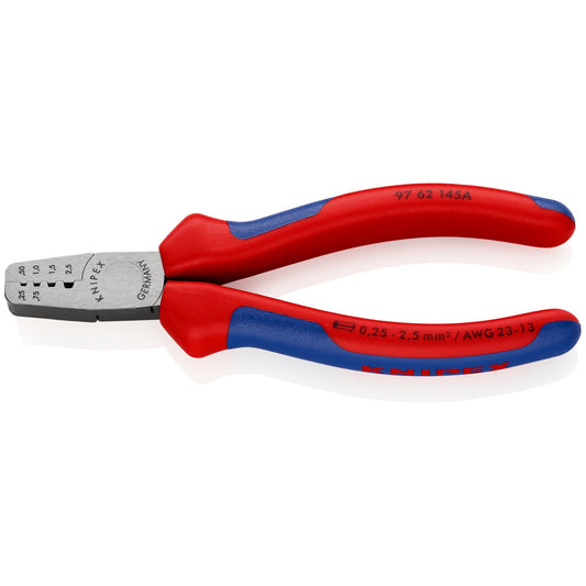 Knipex 97 62 145 A - Alicate para entallar punteras Knipex 145 mm. con mangos bicomponentes