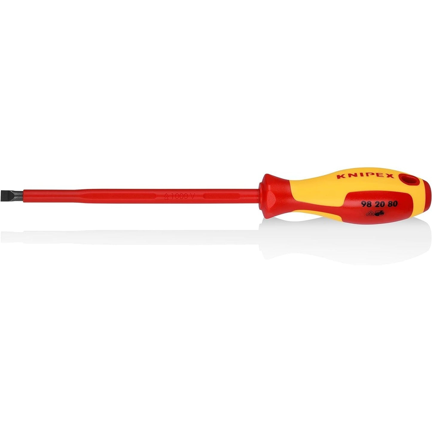 Knipex 98 20 80 - Knipex flat VDE insulated screwdriver 8.0 mm.