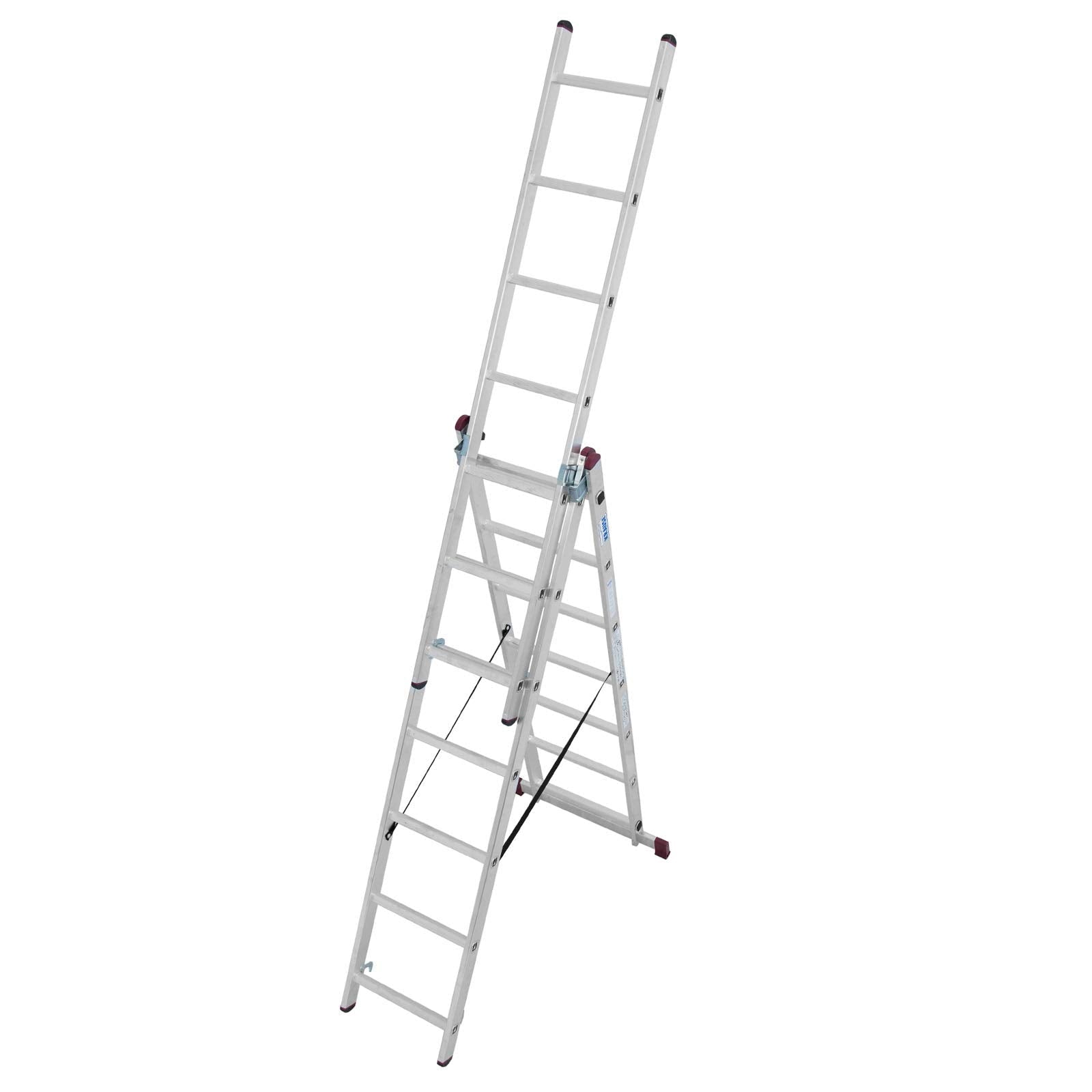 Krause 030375 - Escalera multiusos de aluminio Corda, 3x7 peldaños