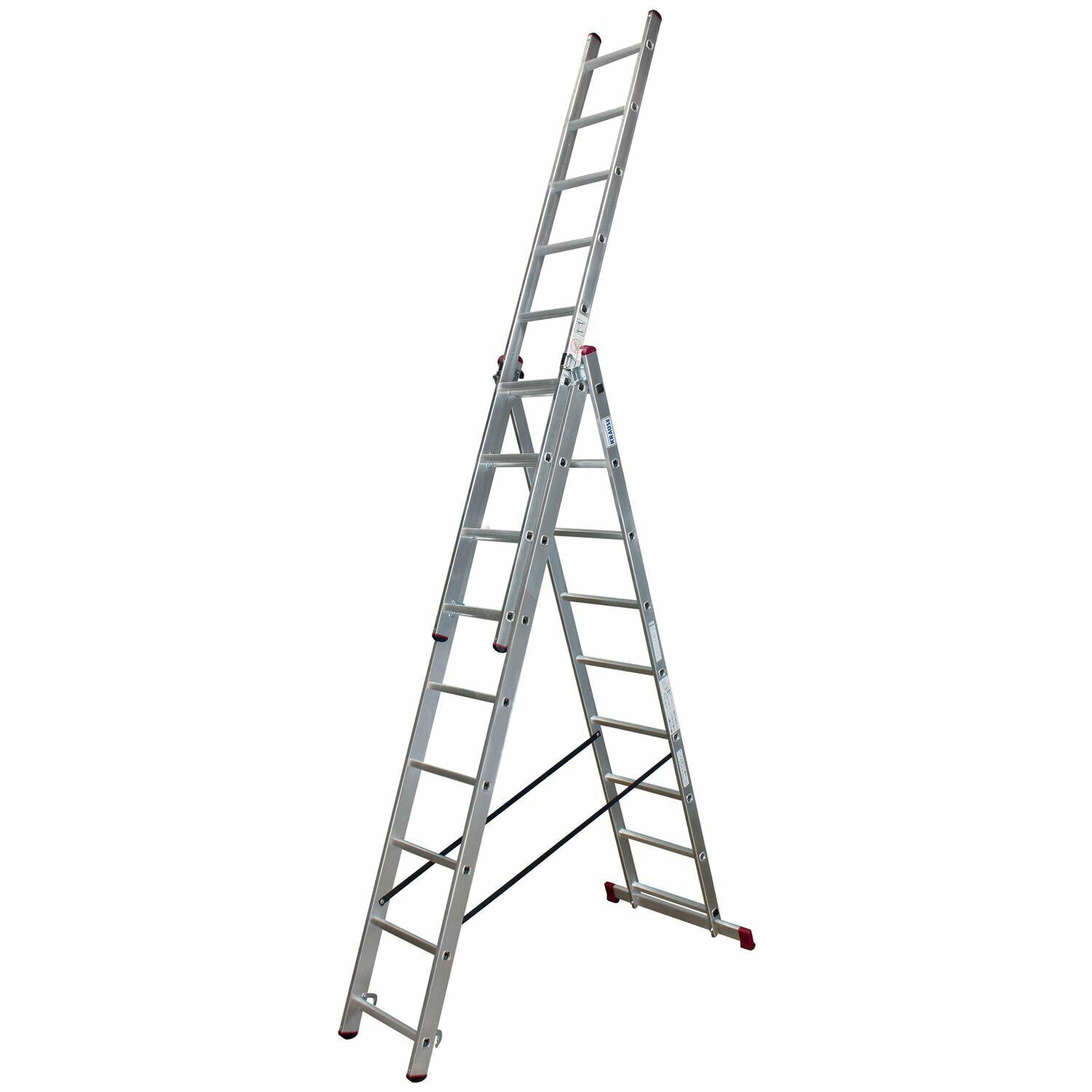 Krause 030399 - Escalera multiusos de aluminio Corda, 3x9 peldaños