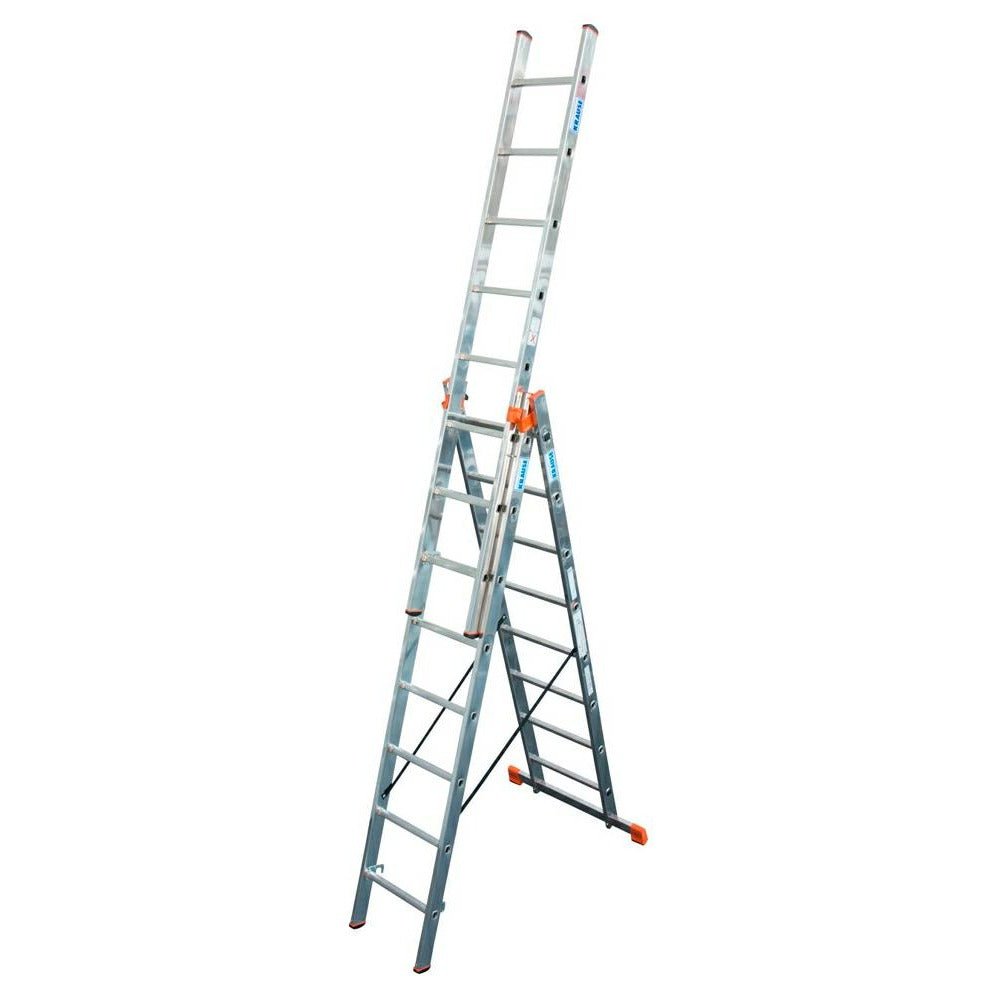 Krause 129666 - Escalera multiusos de aluminio Tribilo, 3x8 peldaños, altura de trabajo 6,05 m - Ferrotecnia