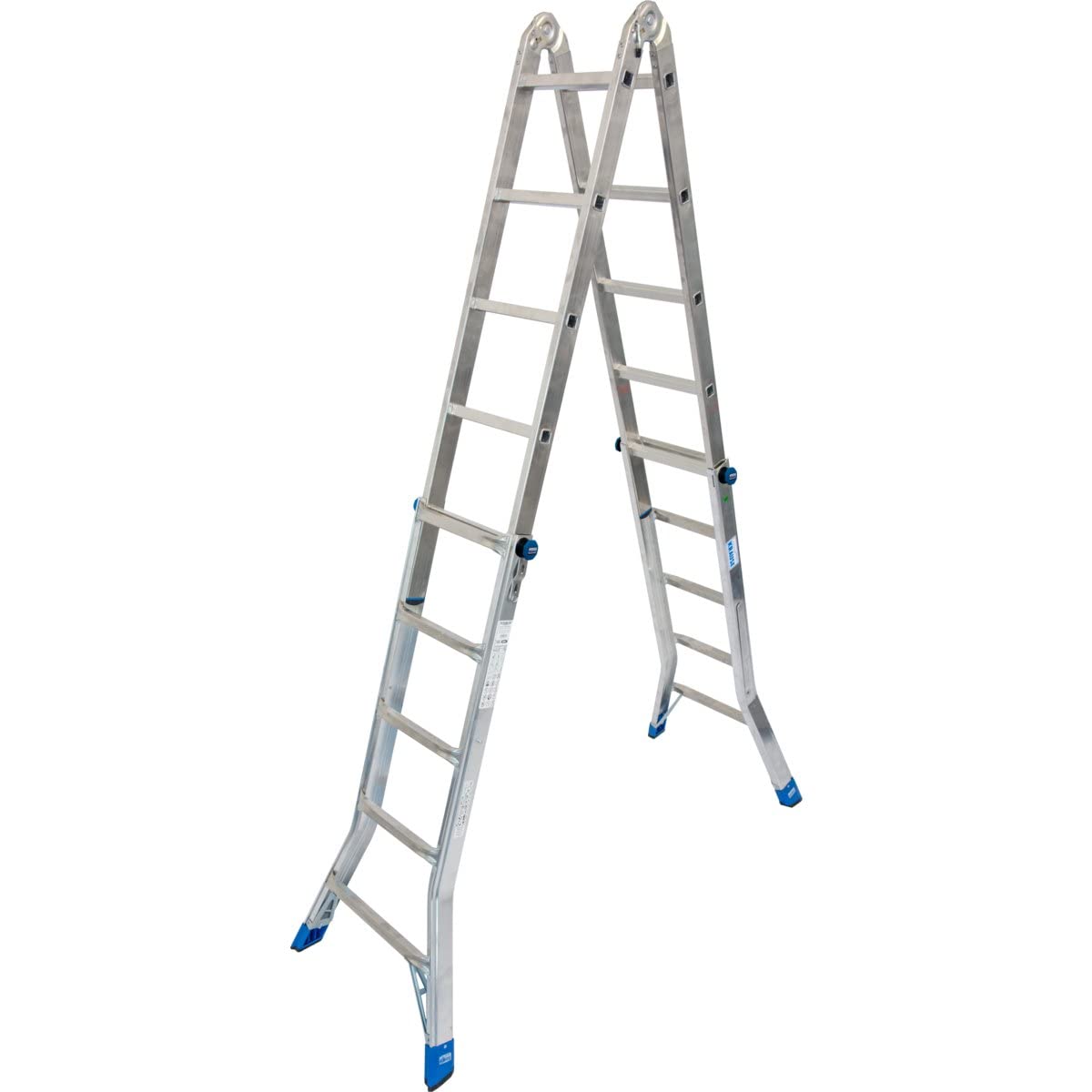 Krause 133960 - Escalera articulada telescópica de aluminio Stabilo, 4x5 peldaños, altura de trabajo 6,05 m
