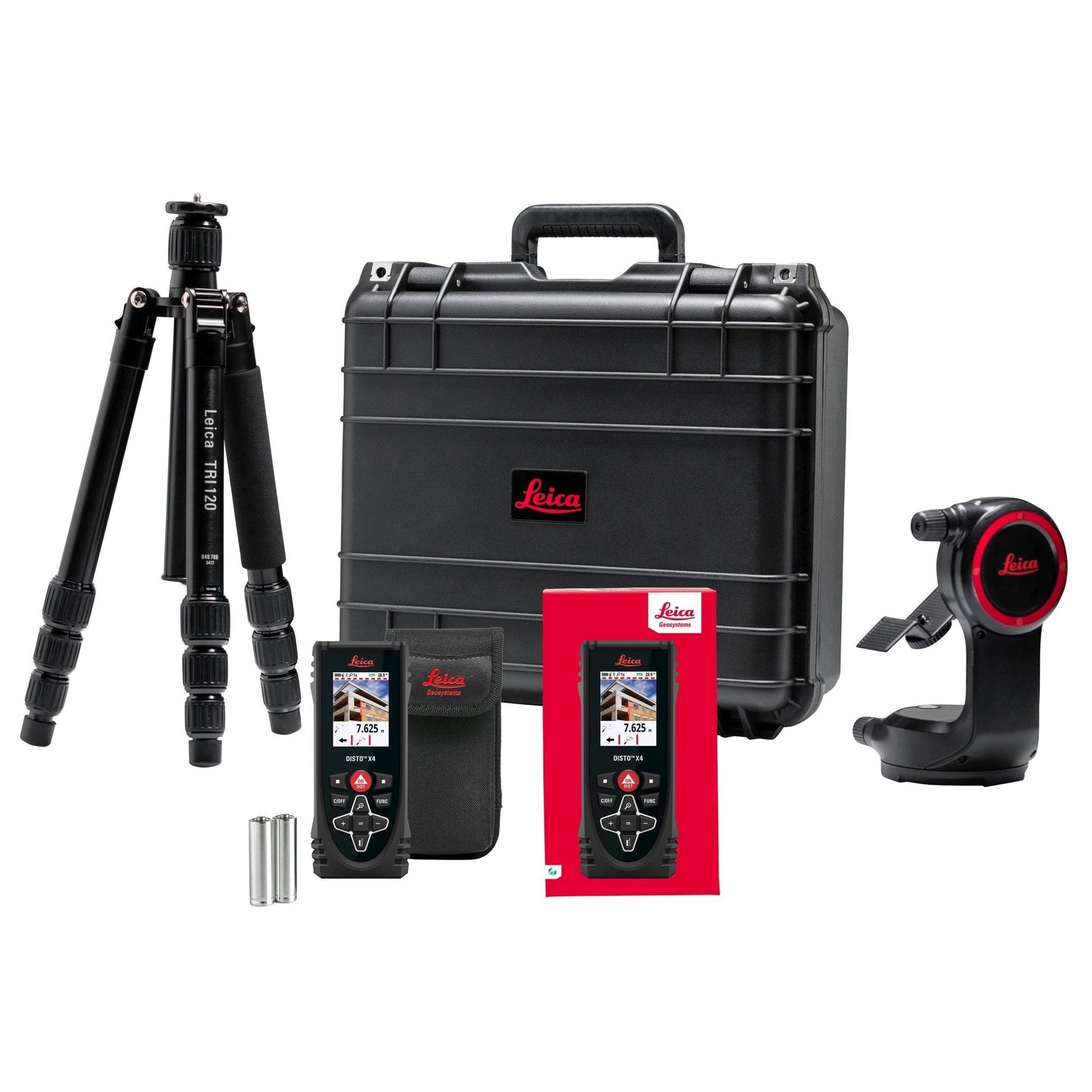 Leica Geosystems 887891 - Medidor láser X4-1 + Trípode profesional de aluminio + Soporte giratorio