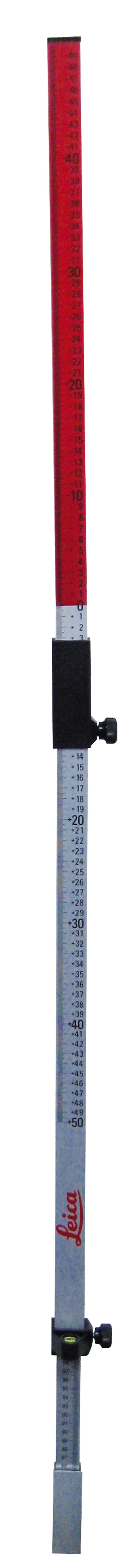 Leica Geosystems 482GF - Mira telescópica con nivel de burbuja y soporte para receptor láser (Alt. Max.: 2,40 m)