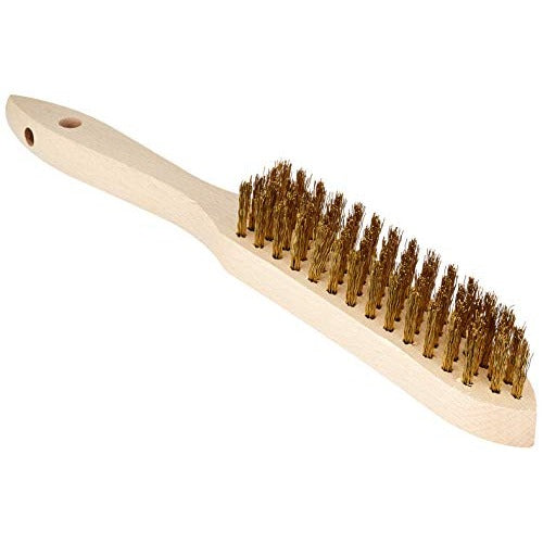 LessMann 107641 - Hand brush with wooden handle LessMann 4H crimped brass wire MES 0.35