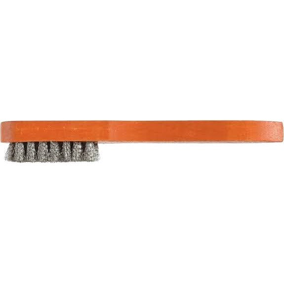 LessMann 125234 - Soldering tip brushes 150 x 15 x 11 mm wooden body orange lacquered 3 x 7 / 8 rows steel wire stainless ROF crimped 0.10 mm high 9 mm "LESSMANN"