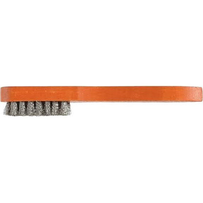 LessMann 125234 - Soldering tip brushes 150 x 15 x 11 mm wooden body orange lacquered 3 x 7 / 8 rows steel wire stainless ROF crimped 0.10 mm high 9 mm "LESSMANN"