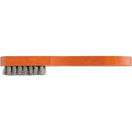 LessMann 125234 - Soldering tip brushes 150 x 15 x 11 mm wooden body orange lacquered 3 x 7 / 8 rows steel wire stainless ROF crimped 0.10 mm high 9 mm "LESSMANN"
