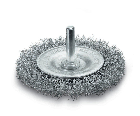 LessMann 410122 - Cepillo circular con espiga LessMann DIY 50 mm. alambre de acero ondulado STA 0,20 - Ferrotecnia
