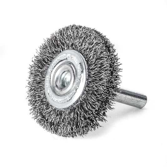 LessMann 414142 - Cepillo circular con espiga LessMann 40 mm. alambre de acero ondulado STA 0,20 - Ferrotecnia