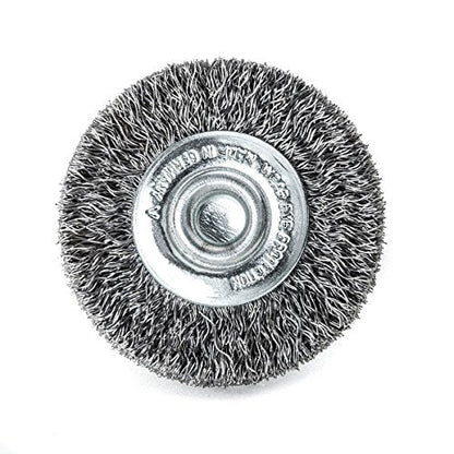 LessMann 415163 - Cepillo circular con espiga LessMann 50 mm. alambre de acero ondulado STA 0,30 - Ferrotecnia