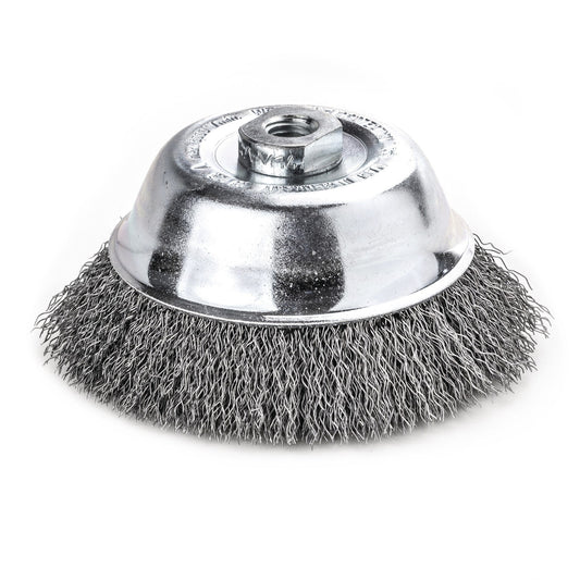 LessMann 426177 - Cepillo taza LessMann 100 mm./M14x2,0 mm. alambre de acero ondulado STA 0,35 - Ferrotecnia