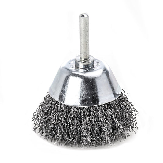 LessMann 436162 - Cepillo taza con espiga LessMann 60 mm. alambre de acero ondulado STA 0,30 - Ferrotecnia