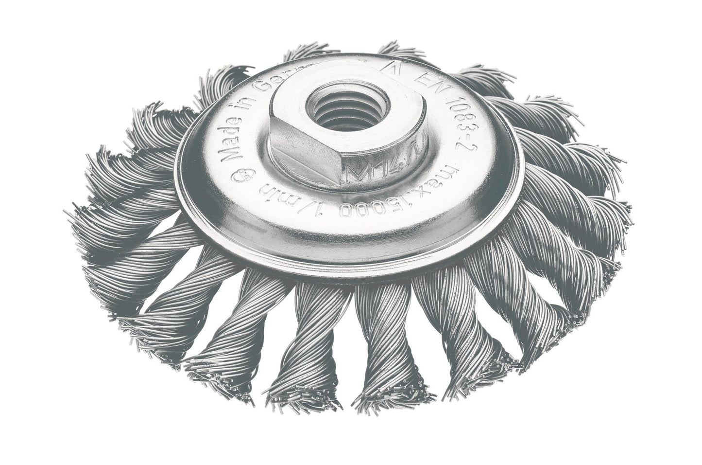 LessMann 472257 - Cepillo cónico LessMann 115x12 mm./M14x2,0 mm. alambre de acero trenzado STH 0,30 - Ferrotecnia