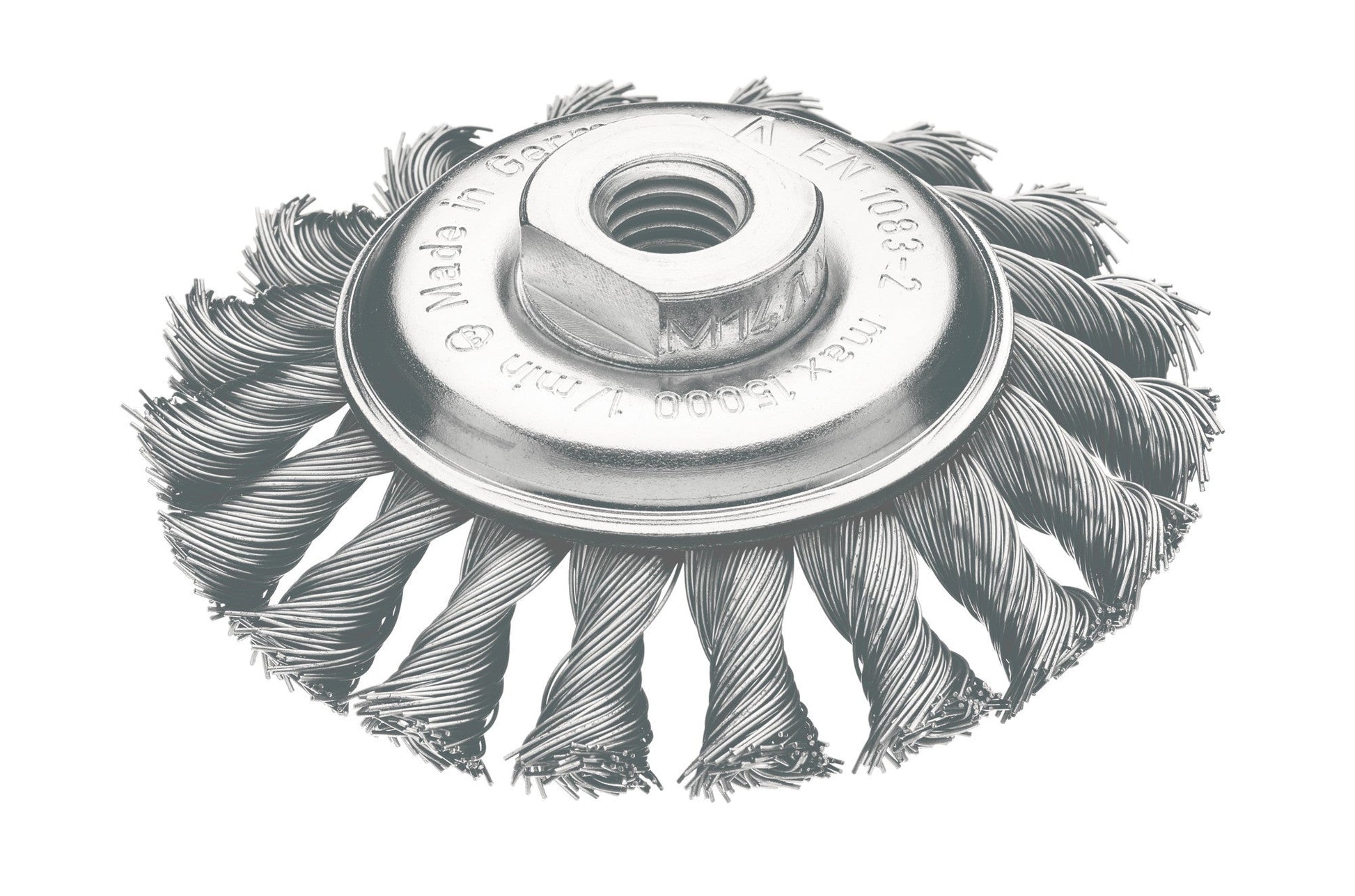 LessMann 472257 - Cepillo cónico LessMann 115x12 mm./M14x2,0 mm. alambre de acero trenzado STH 0,30 - Ferrotecnia
