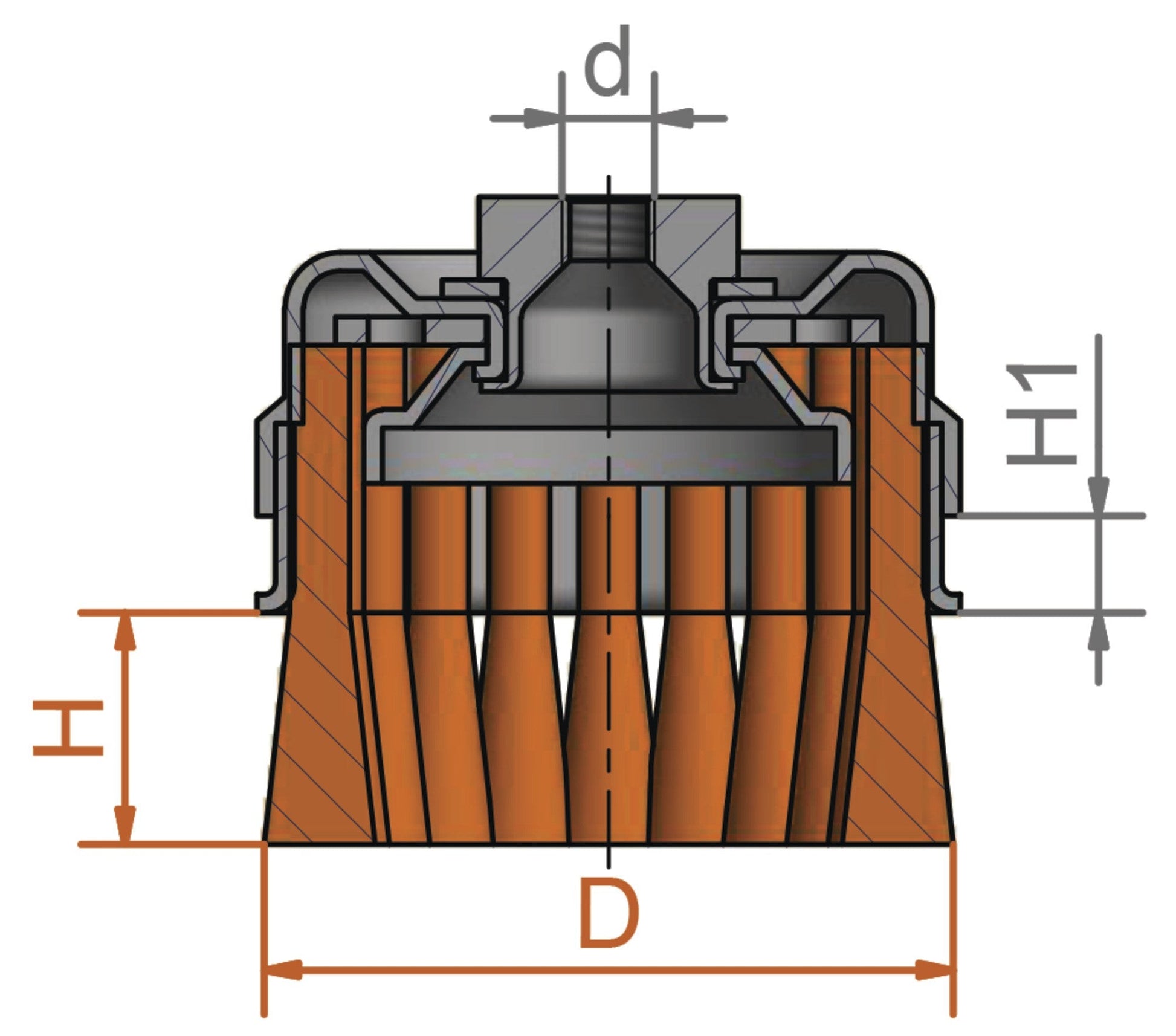 Lessmann 484317 - Cepillo taza con abrazadera alambre acero trenzado 484317 - Ferrotecnia