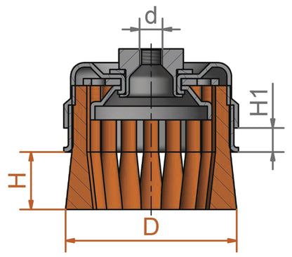 Lessmann 487317 - Cepillo taza con abrazadera alambre acero trenzado 487317 - Ferrotecnia