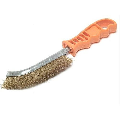 LessMann 056701 Brosse à main avec manche en plastique, fil de laiton serti MES 0,30