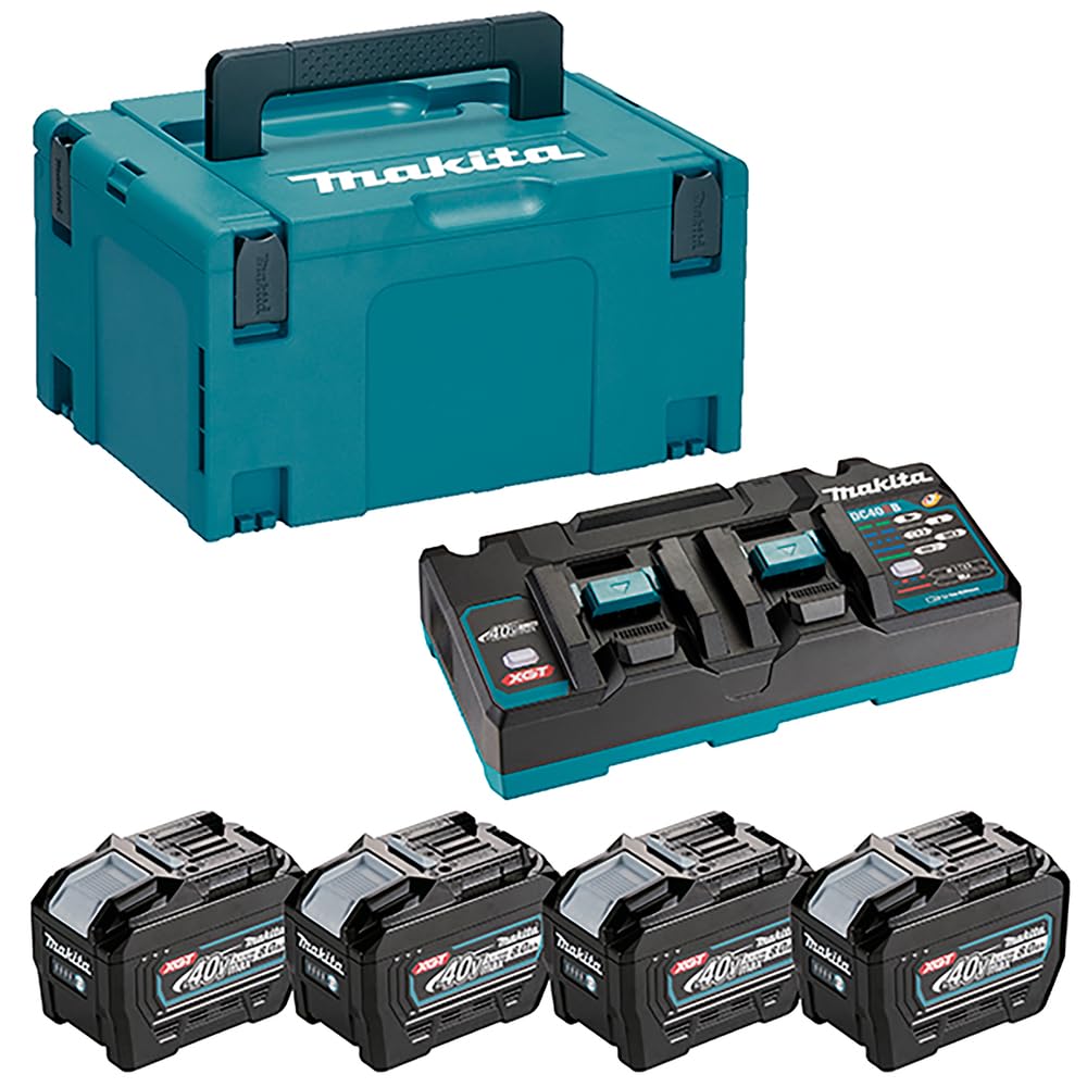 Makita 1910A8-3 - Kit de baterías 40V XGT 8,0 Ah (BL4080F) con cargador DC40RB