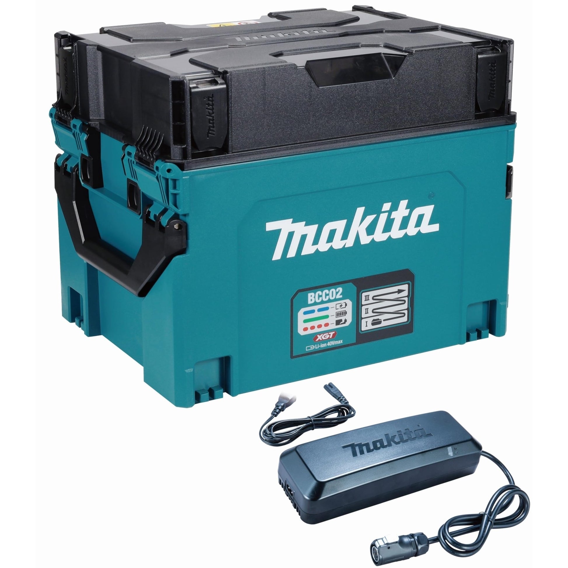 Makita 1914U0-3 - BCC02 - Maletín de carga para batería (40 V, 12 ranuras, compatible con XGT) - Ferrotecnia