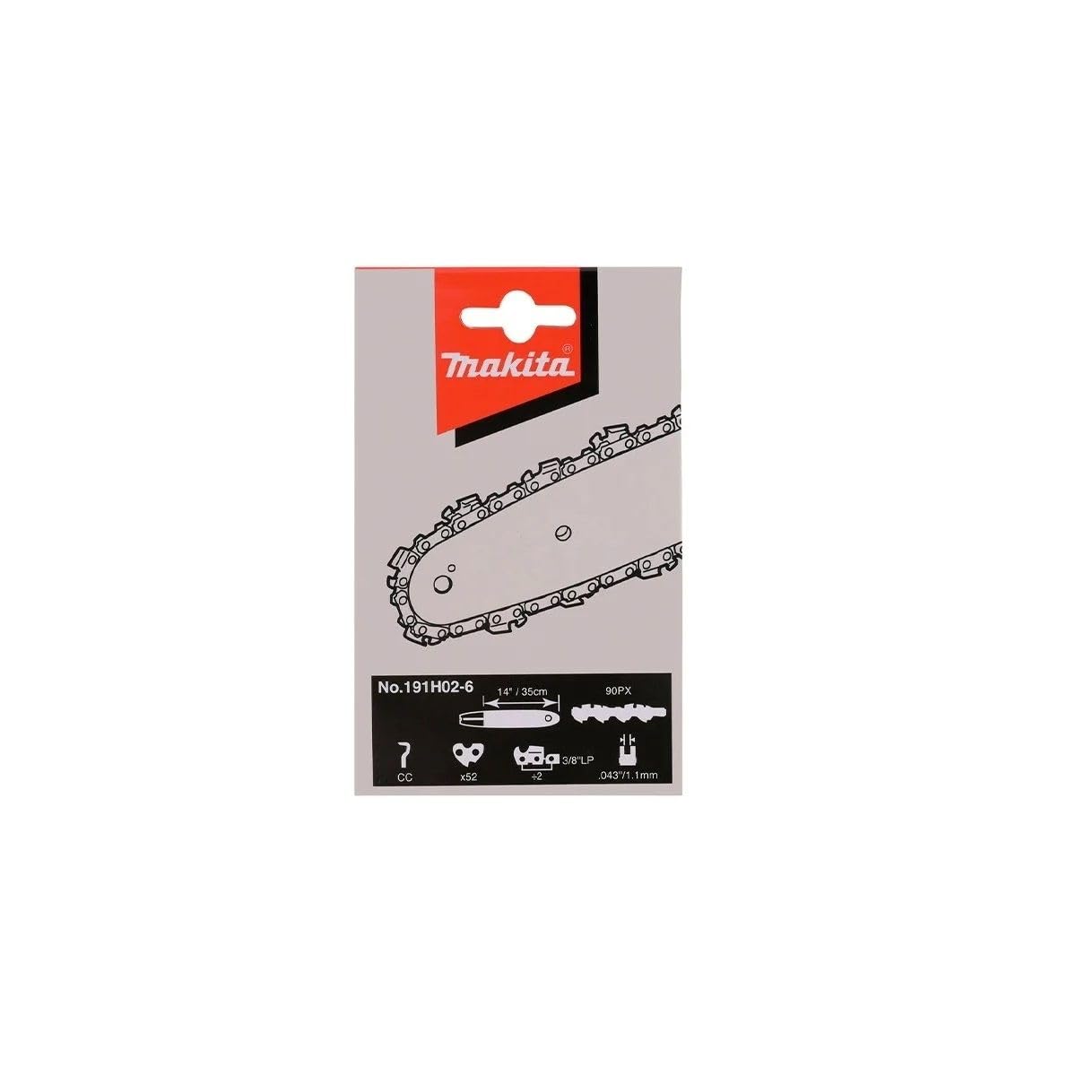 Makita 191H02-6 - Cadena 90px Motosierra 14"/35cm • 52 eslabones • 3/8" • 1.1mm