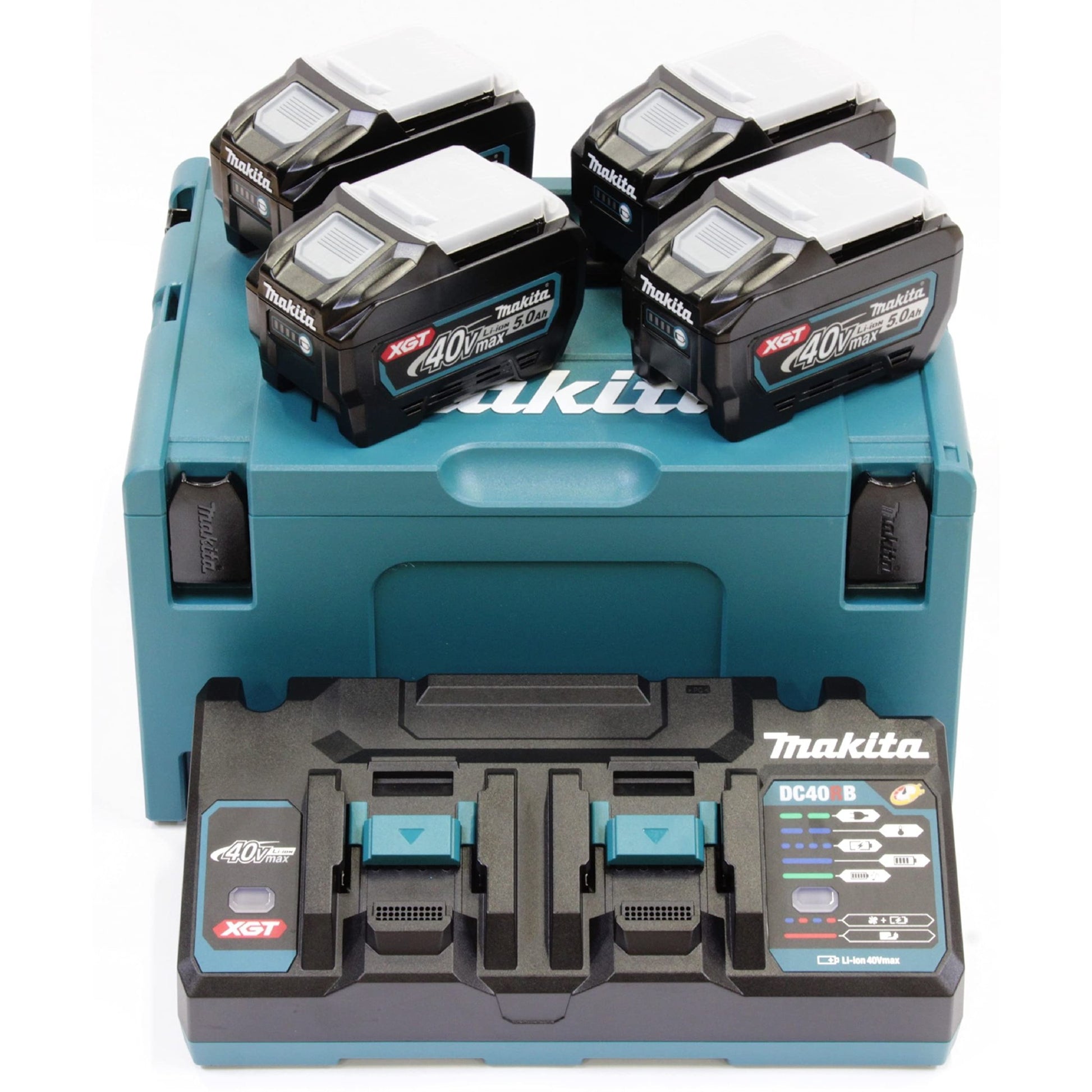 Makita 191U42-2 - Kit de baterías 40V XGT 5,0 Ah (BL4050F) con cargador DC40RB