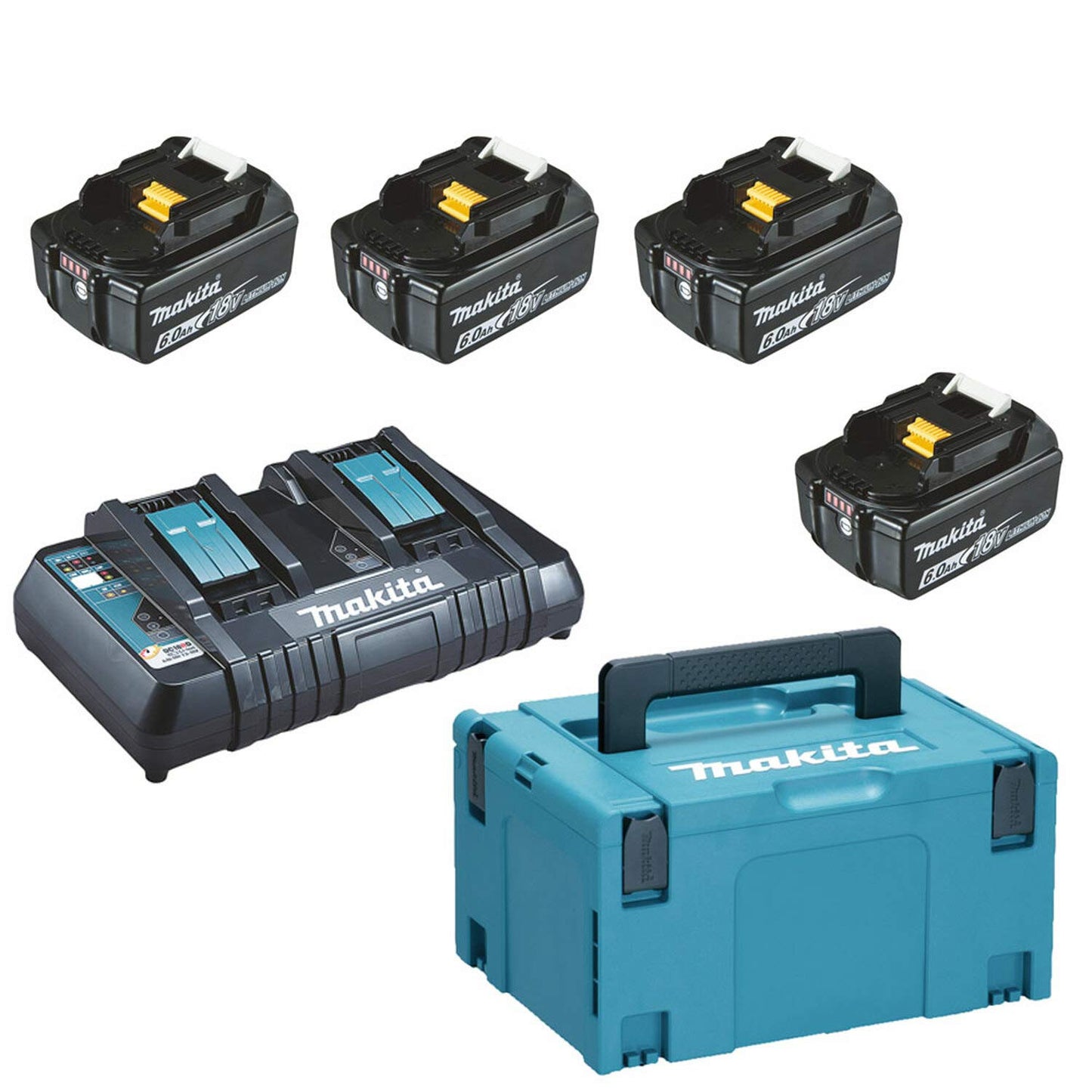 Makita 198091-4 - Pack de energía (18 V, iones de litio, 4 x 6,0 Ah)