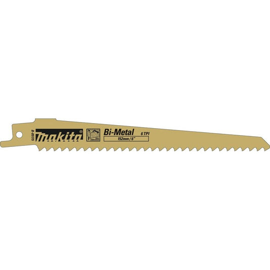 Makita B-05175 - B-05157 Hoja Sierra Recta 152x1.25mm • 6TPI • BiM • Madera Clavada (Lote de 5 uds) - Ferrotecnia