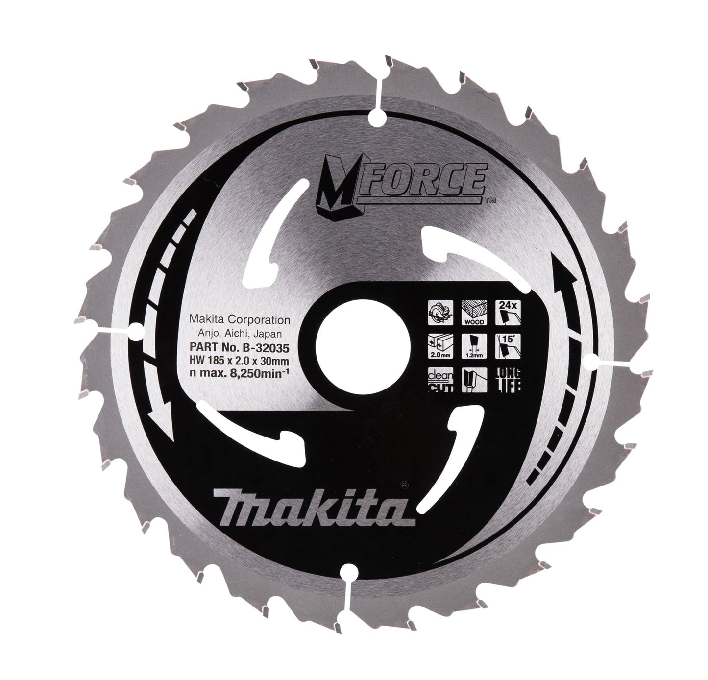 Makita B-32035 - M de Force Hoja, 185 x 30 mm, 24Z, B de 32035