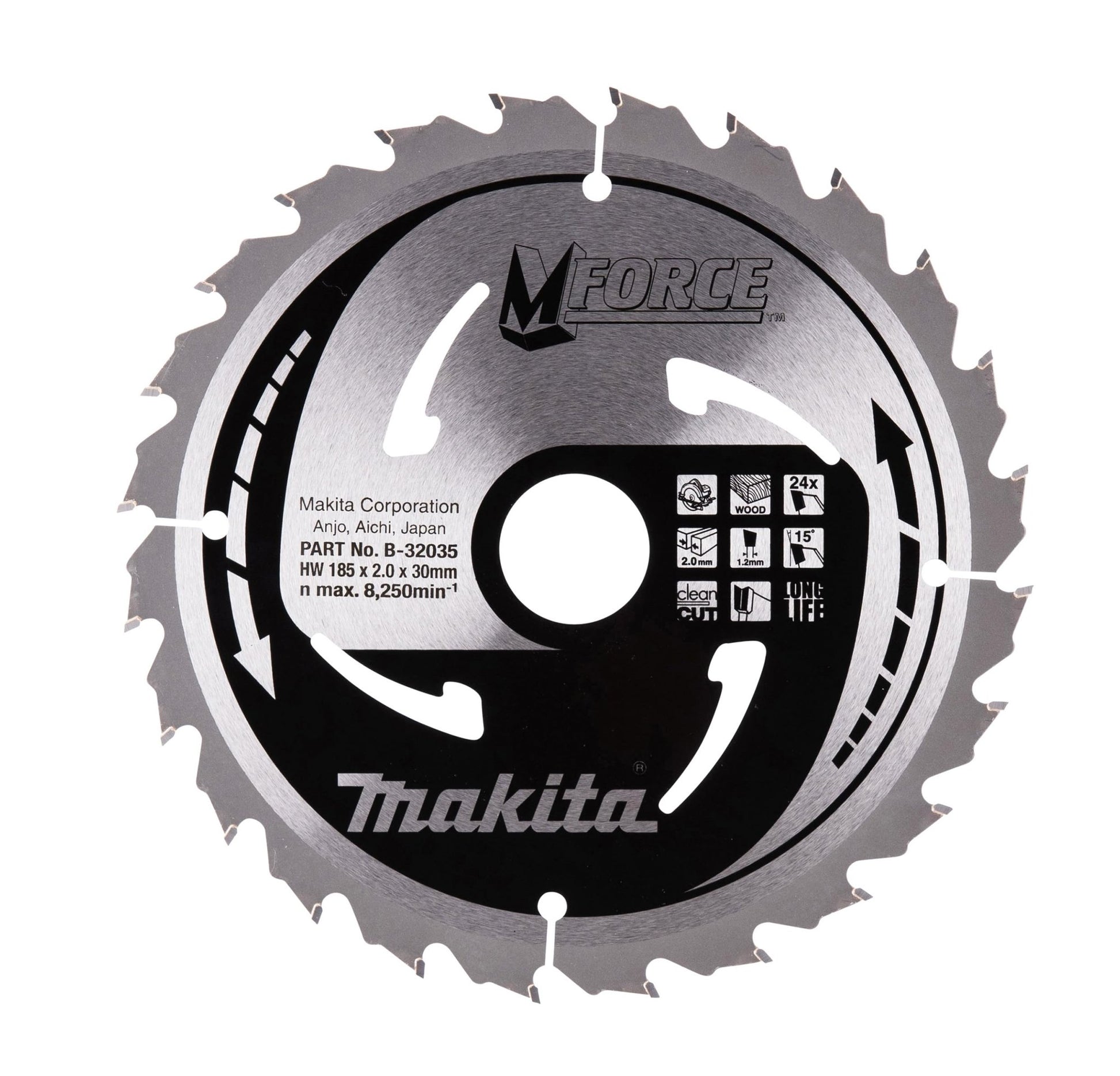 Makita B-32035 - M de Force Hoja, 185 x 30 mm, 24Z, B de 32035